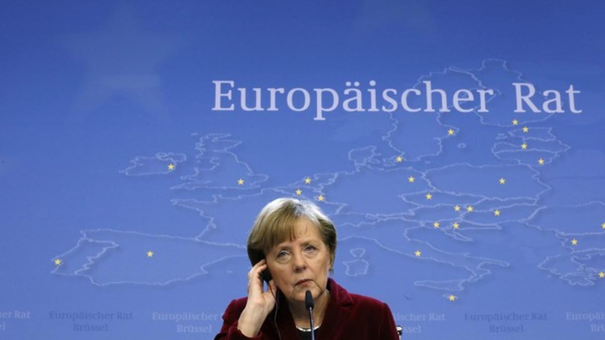 La cancillera Angela Merkel, este jueves, en Bruselas.