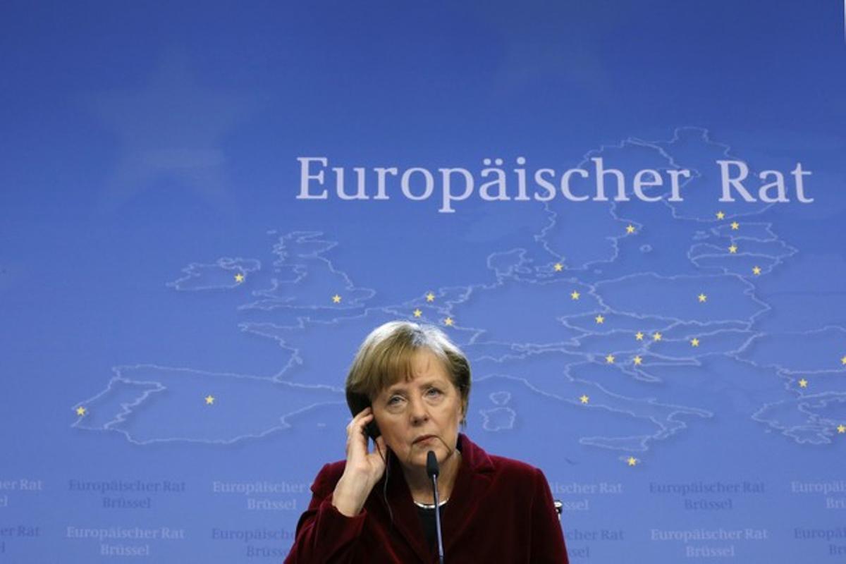 La cancellera Angela Merkel, aquest dijous, a Brussel·les.