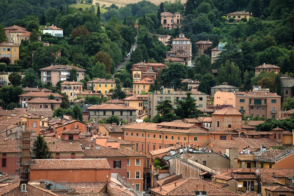 Bolonia vista desde la torre de Plaza Galvani