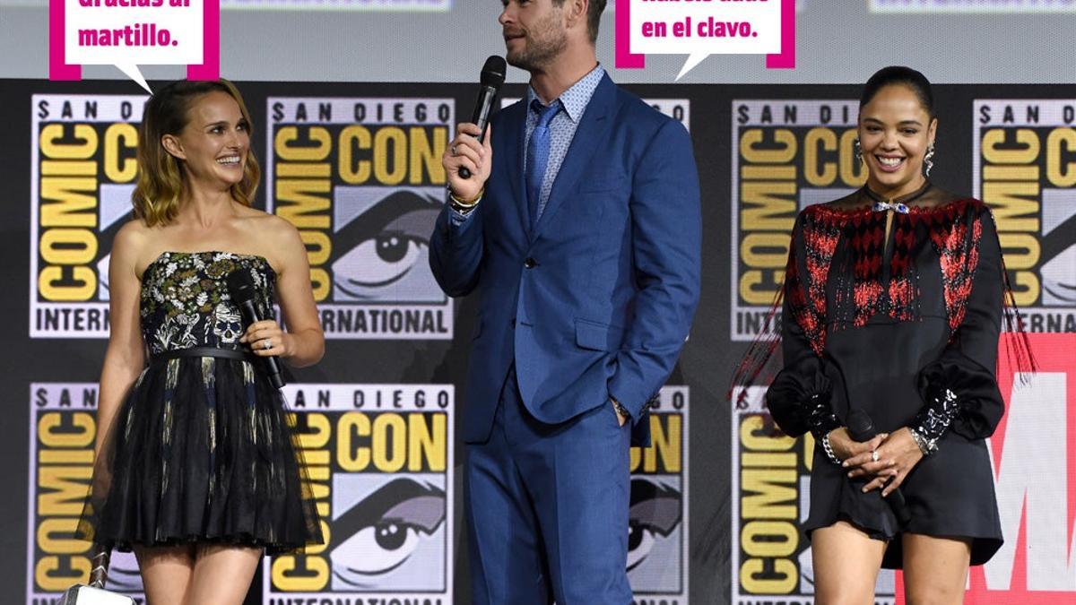 Natalie Portman y Chris Hemsworth en la Comic-Con de San Diego