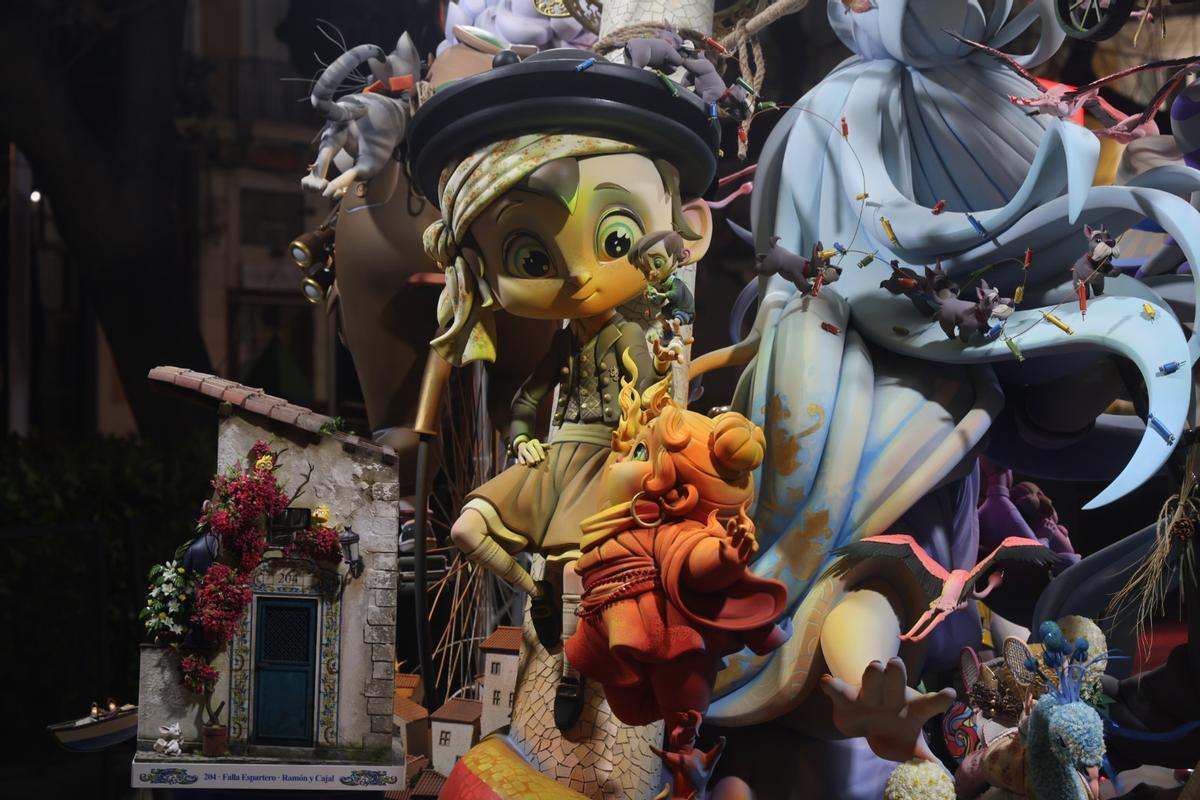 Recorrido por la falla infantil Espartero-Ramón y Cajal, ganadora del Ninot Indultat Infantil 2026