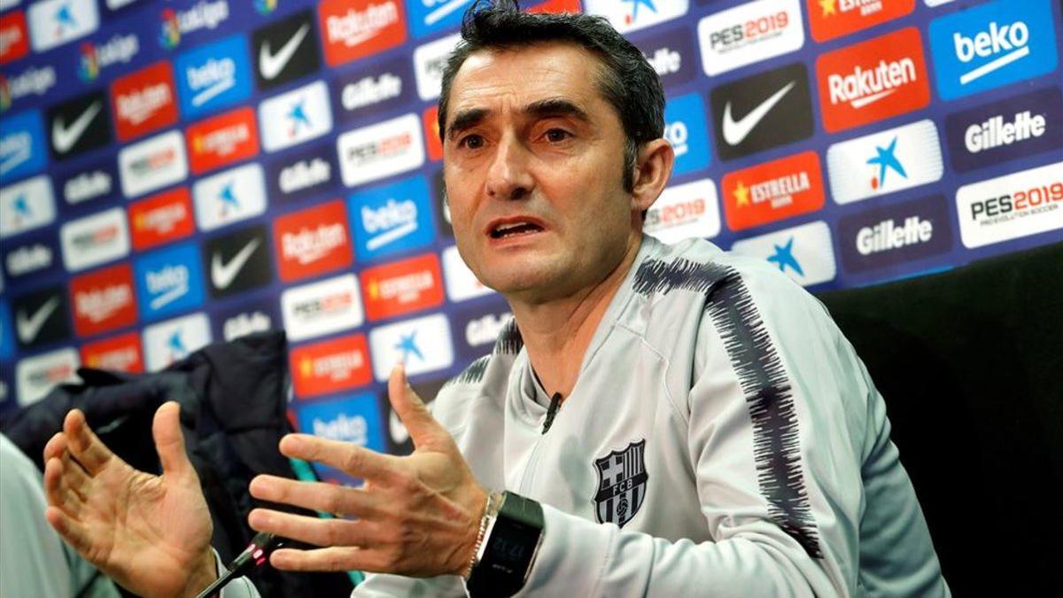 Valverde, en la sala de prensa de Sant Joan Despí