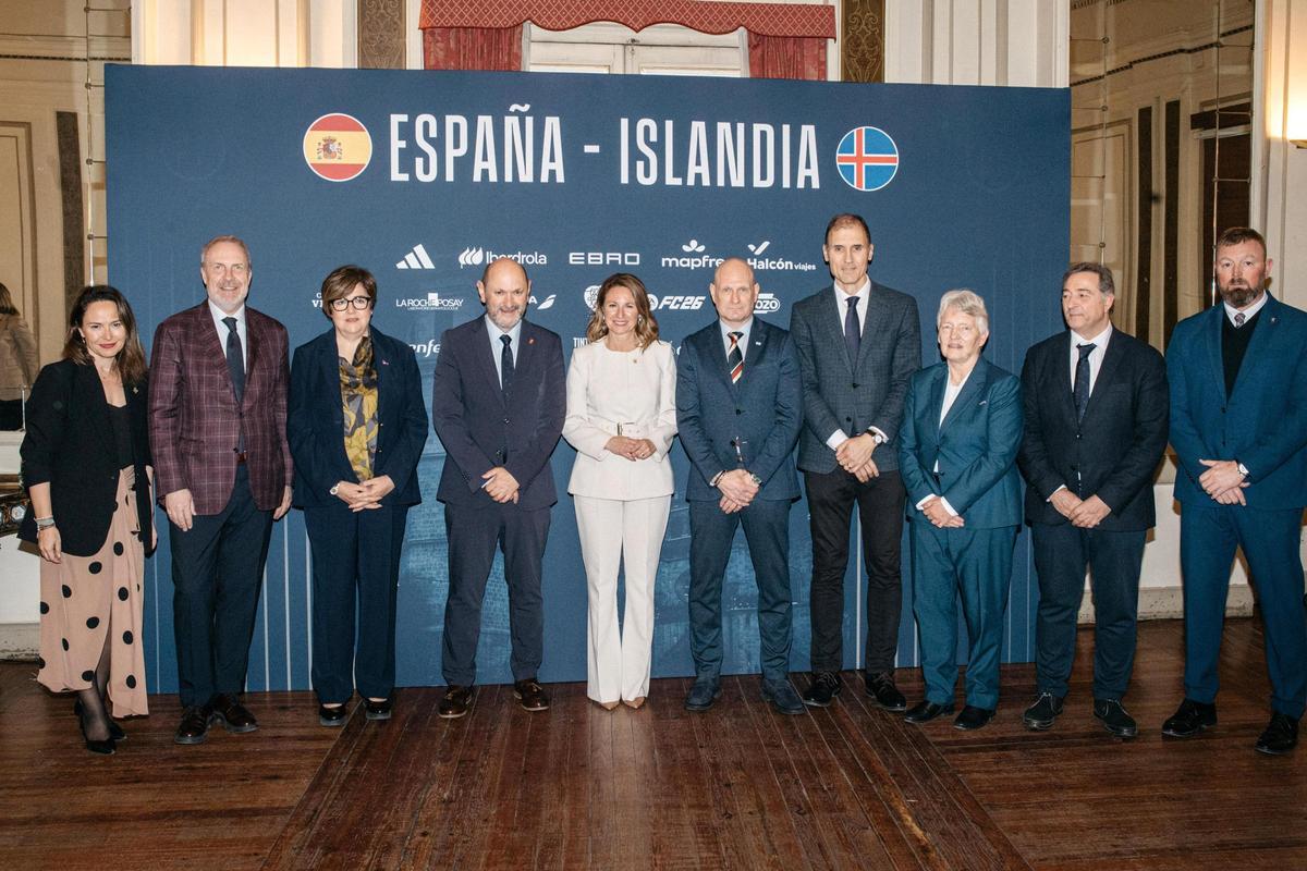 Imagen institucional de la previa del encuentro entre España e Islandia.