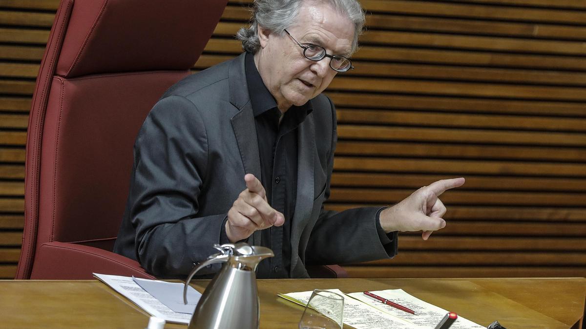 Joan Romero, durante su intervención en las Cortes