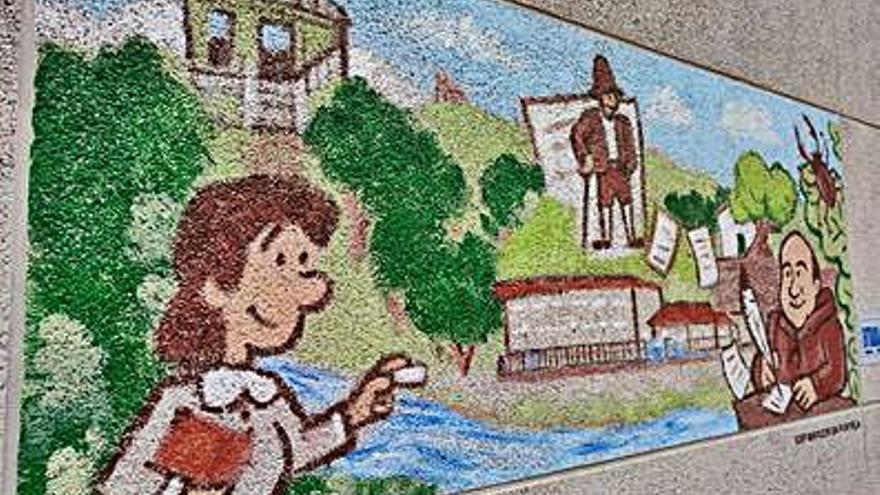 El décimo mural de “O teu cole na historia”, en el Marcos da Portela