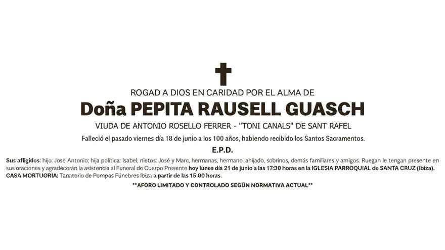 Esquela Pepita Rausell Guasch