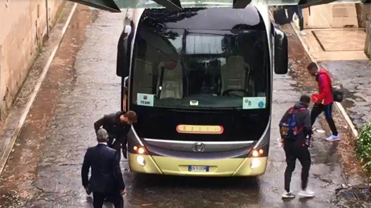 La lluvia recibe al Barça en Roma