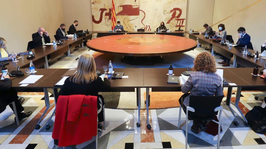 Els membres del Govern en la reunió del Consell Executiu del 19 de gener del 2021