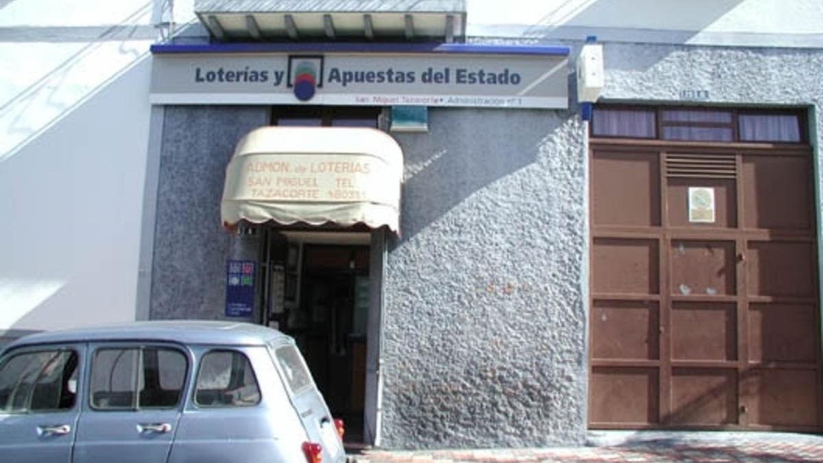 Administración de La Palma donde fue sellado el boleto ganador.