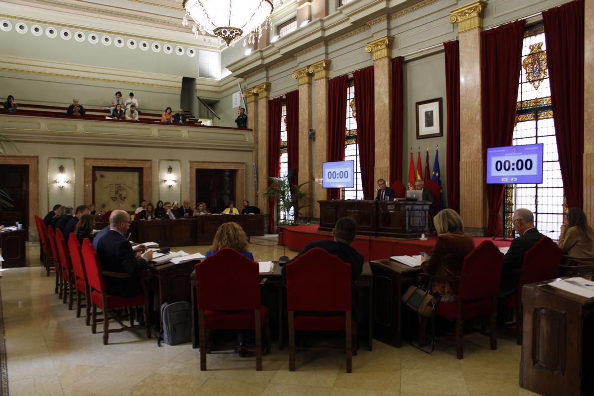 Pleno en el Ayuntamiento de Murcia, este jueves