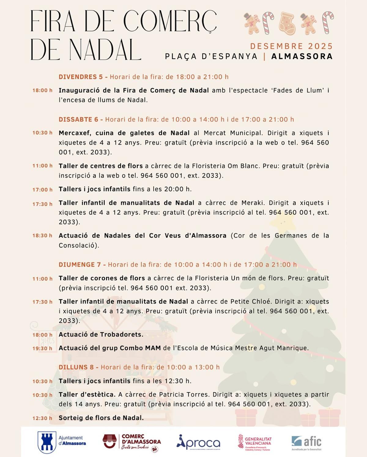 Programación de la Fira de Comerç de Nadal.