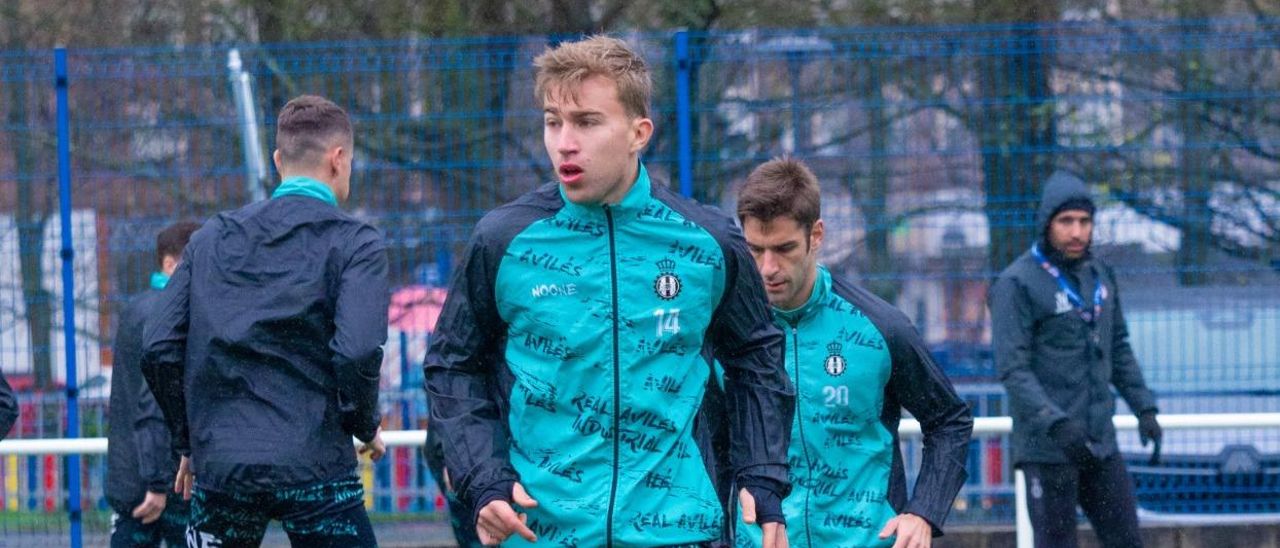 Rodri Suárez, durante el entrenamiento de hoy