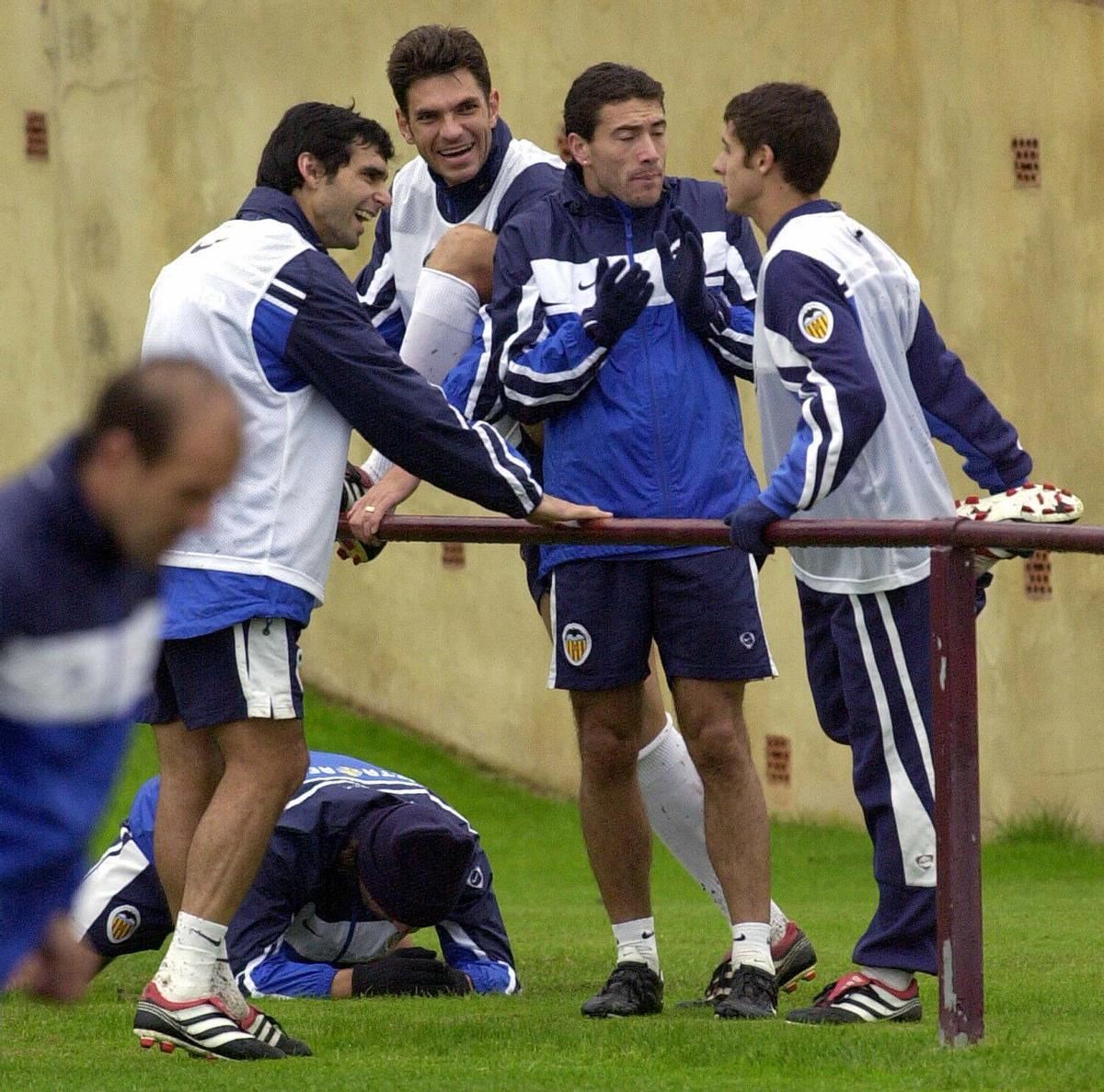 Ayala, Pellegrino, Kily y Aimar, en su etapa en el Valencia CF