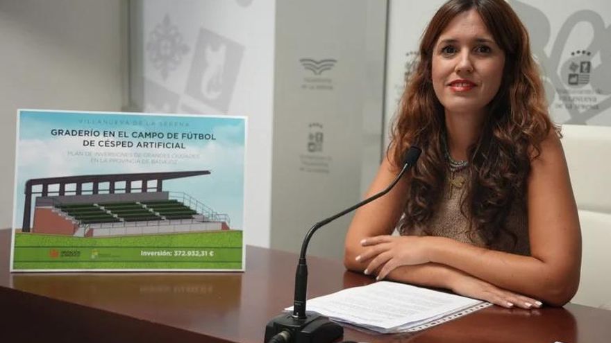Nuevos avances en la construcción de un nuevo graderío en Villanueva de la Serena