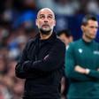 Pep Guardiola en el Bernabéu.
