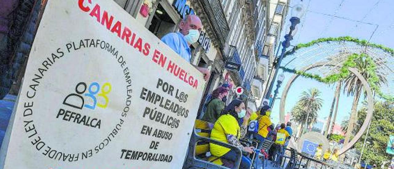 Protesta reciente del personal interino de la Administración autonómica.