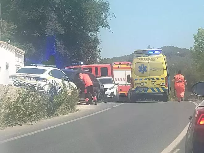 Accidente con varios vehículos en la carretera Ibiza-Santa Eulària
