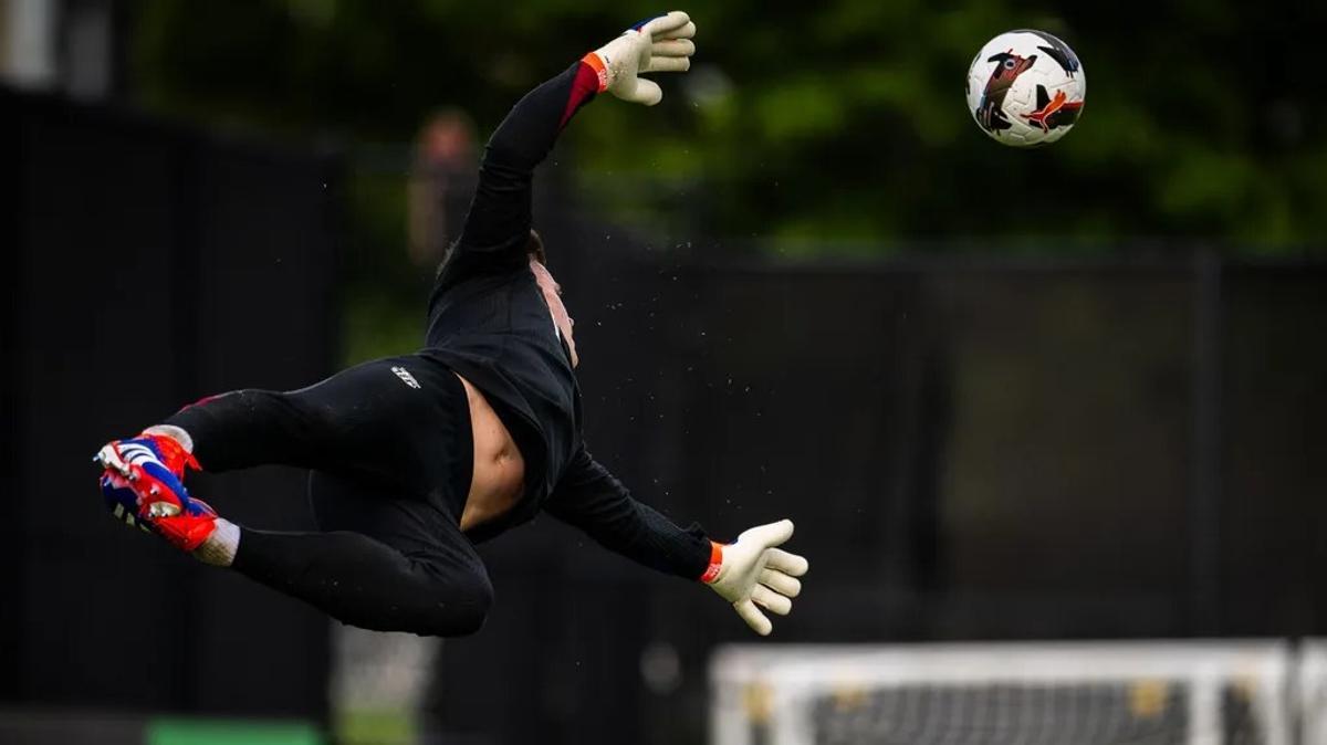 Ter Stegen, en un entrenamiento.