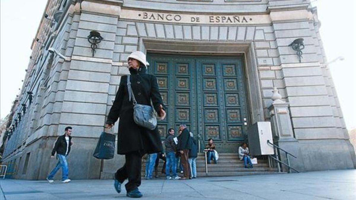 Sede del Banco de España en la Plaza de Catalunya, ayer.