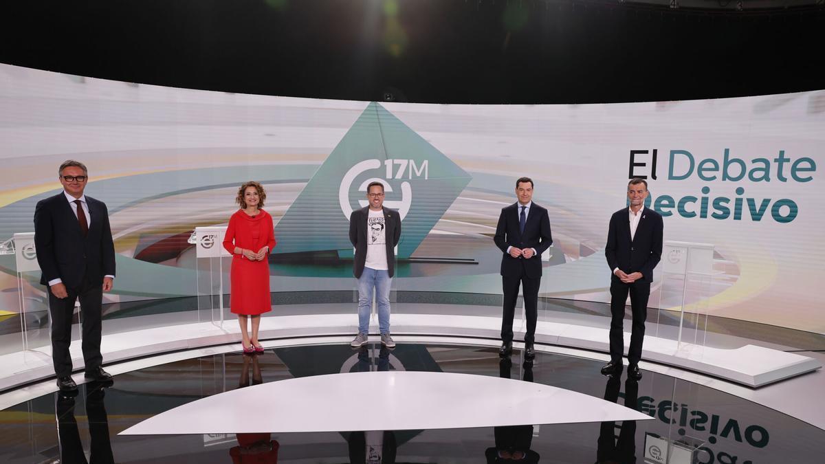 DEBATE ELECCIONES ANDALUCÍA | Moreno saca el colmillo con Adamuz y el accidente de la Guardia Civil y se estrella con los cribados