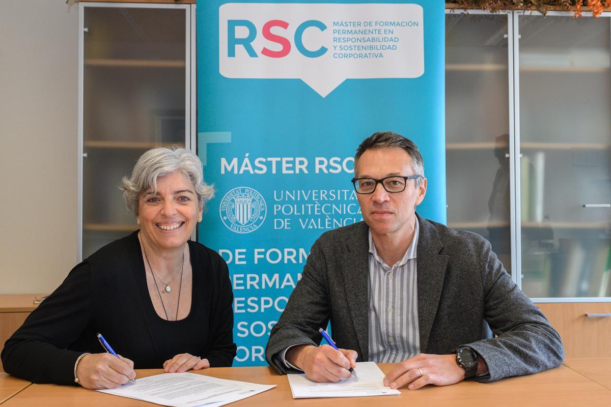 Diana Carrero directora de IKEA Valencia y Javier Ribal decano de la Facultad de ADE-UPV