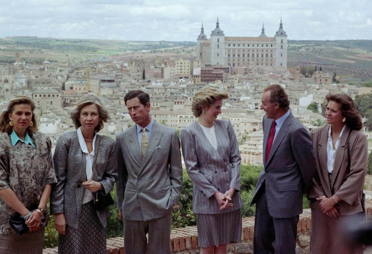 El Príncipe Carlos y Diana de Gales en Toledo junto a los Reyes de España en 1987