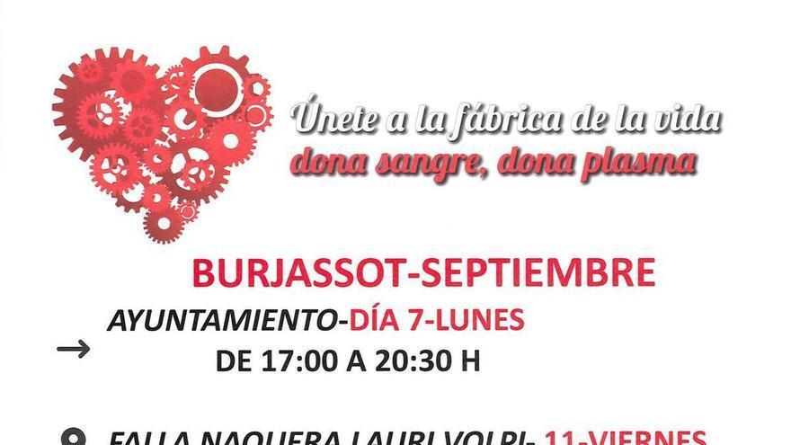 Burjassot tendrá cuatro jornadas de donación de sangre en septiembre