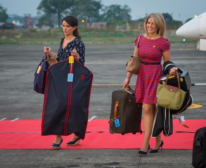 Natasha Archer durante la visita de los duques de Cambridge a India y Bután. 12 de Abril de 2016.