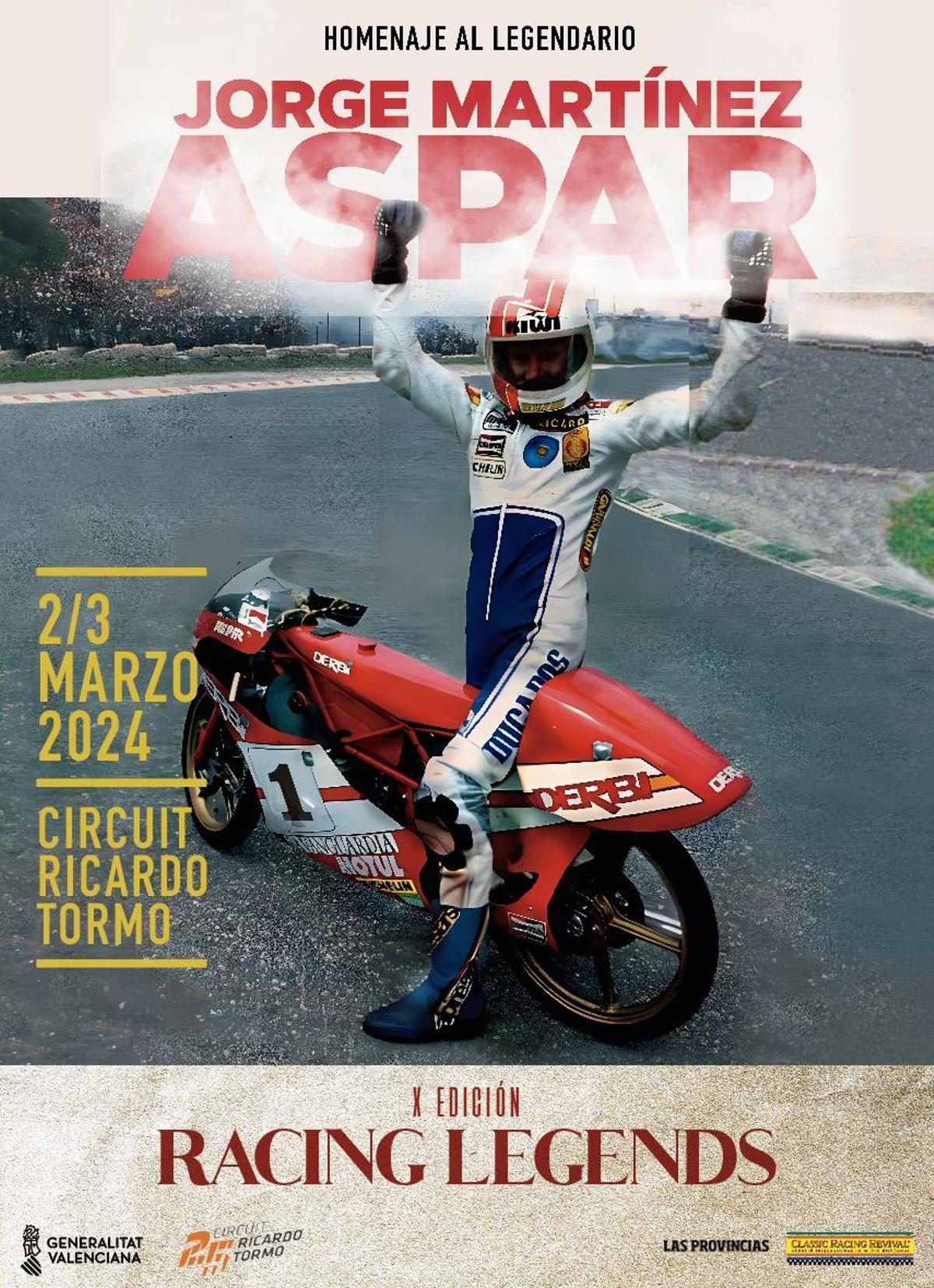 Jorge Martínez Aspar, protagonista del Cartel Racing Legends 2024