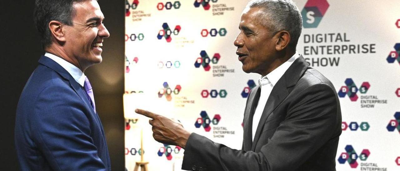 Pedro Sánchez y Barack Obama.