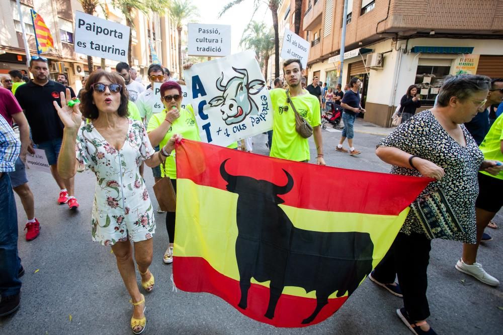 Protesta a favor de los bous en Paiporta