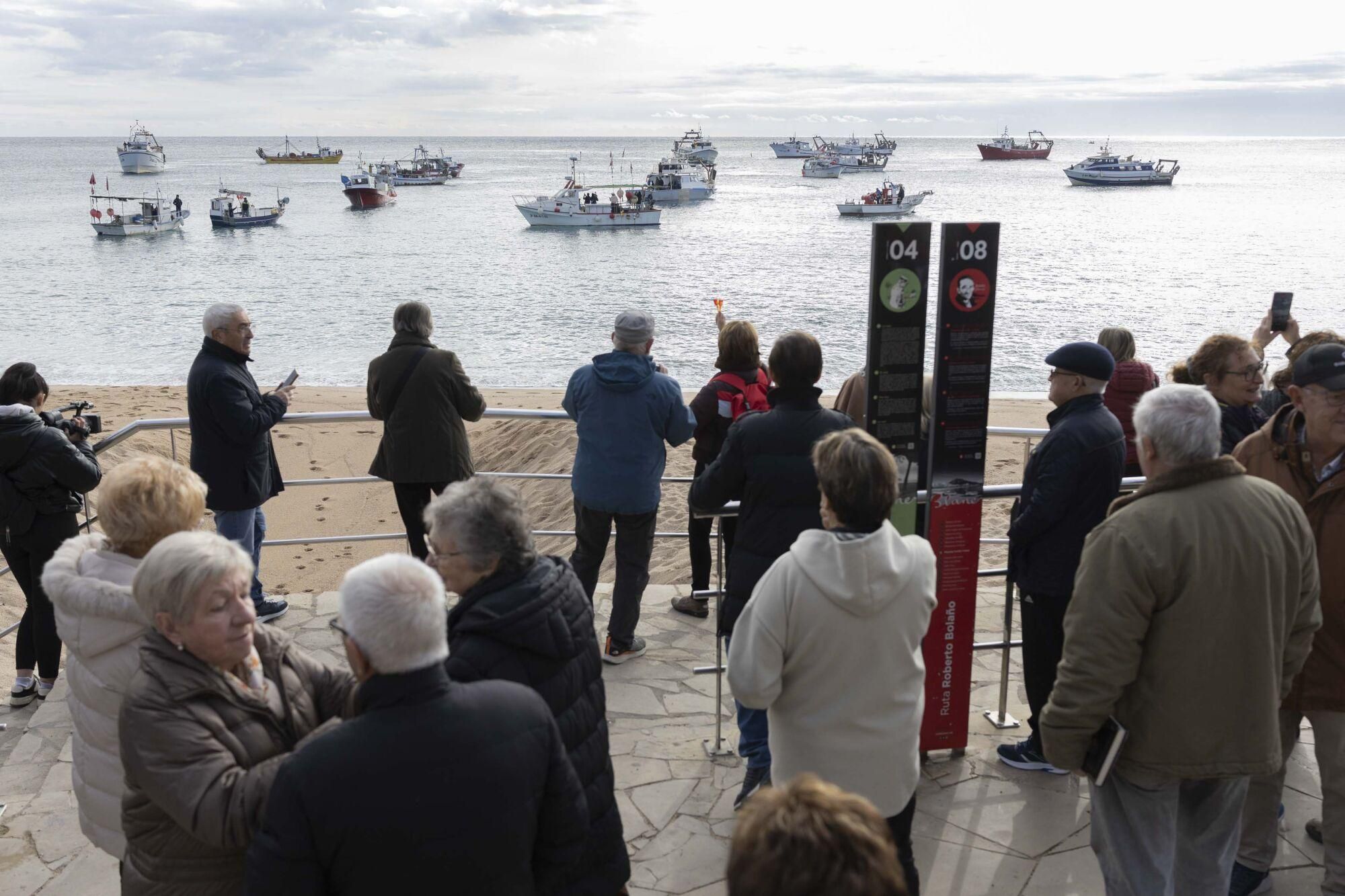 L'aturada de pescadors de Blanes, en imatges