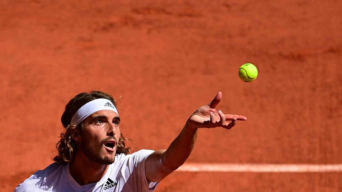 Tsitsipas, durante el partido de hoy