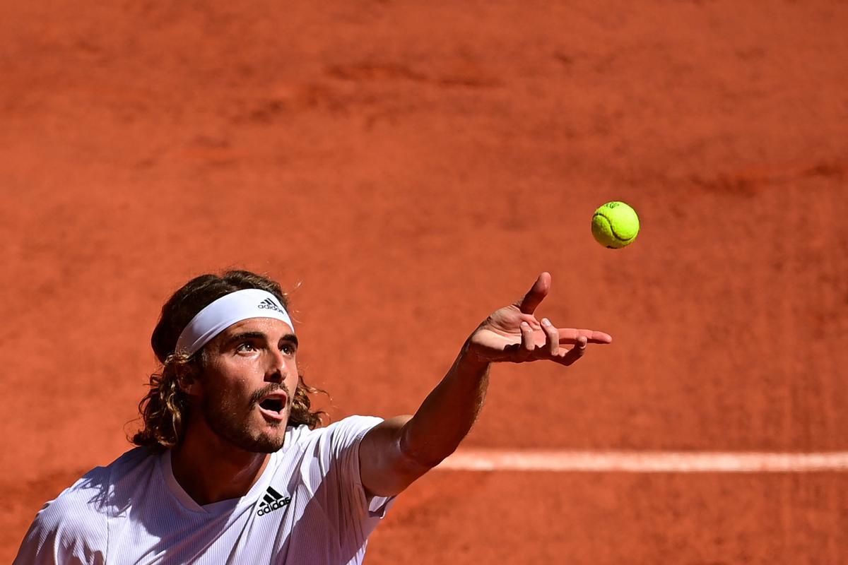 Tsitsipas, durante el partido de hoy