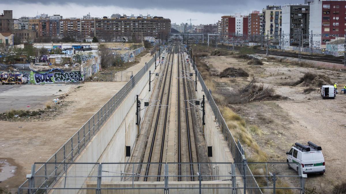 Obras de soterramiento de las vías del tren entre Giorgeta y el bulevar sur y futuro bulevar García Lorca