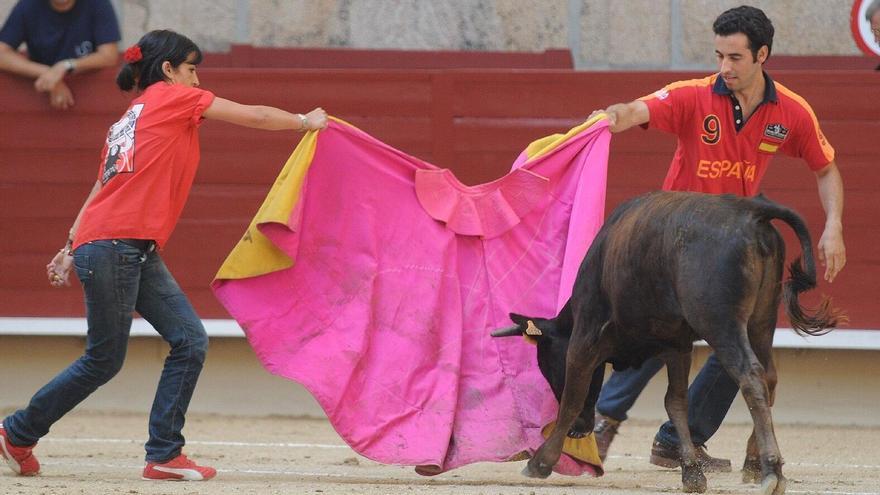 Una becerrada celebrada en la plaza de toros de Pontevedra en 2010.