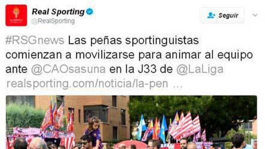 Imagen de la cuenta oficial de Twitter del Sporting.