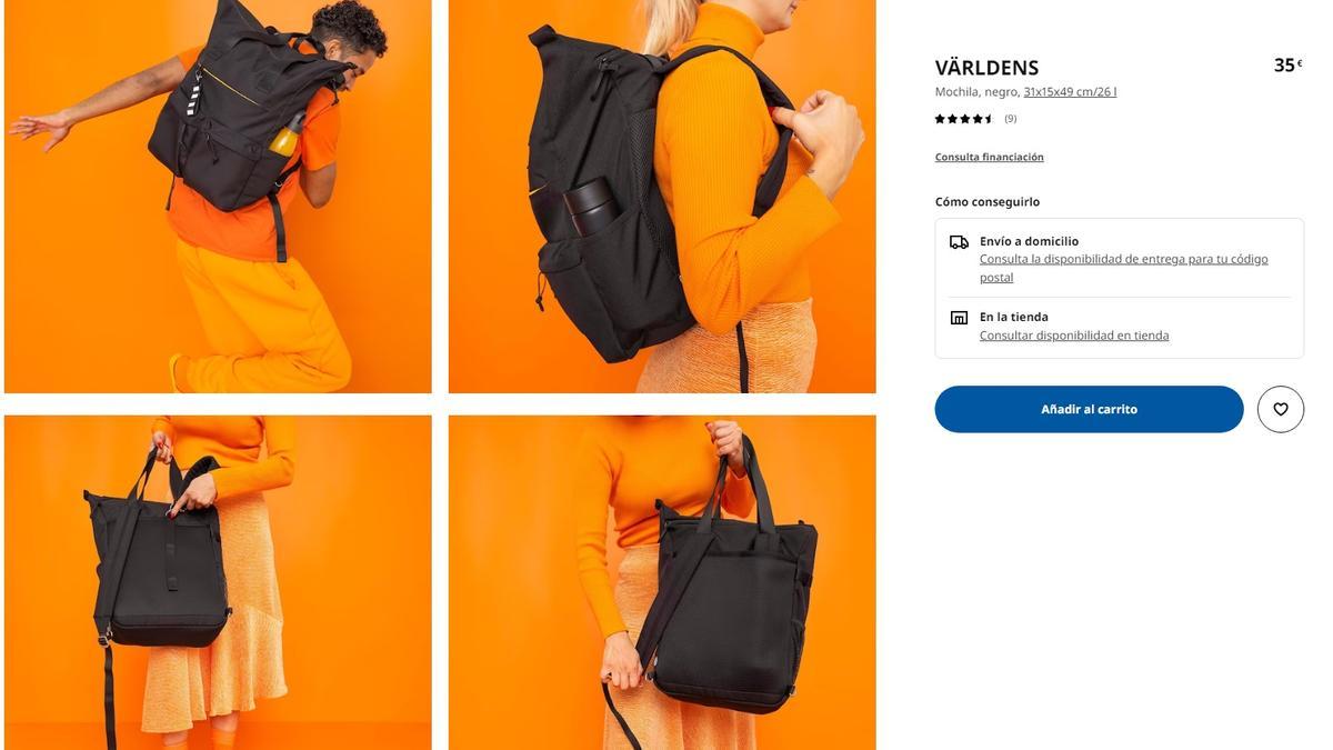 Así es la &quot;mochila para viajar&quot; de Ikea.
