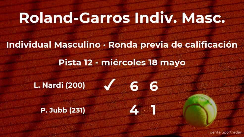 El tenista Luca Nardi pasa de ronda de Roland-Garros