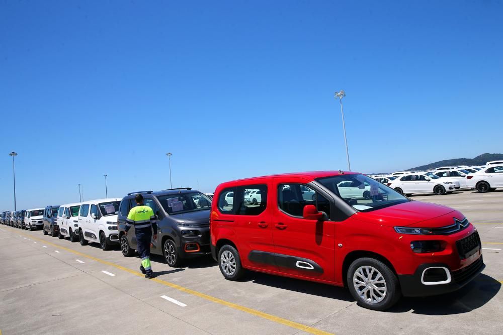 Los vehículos, en la terminal de Bouzas // Marta G. Brea