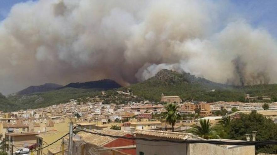 Incendio en la sierra de Tramuntana