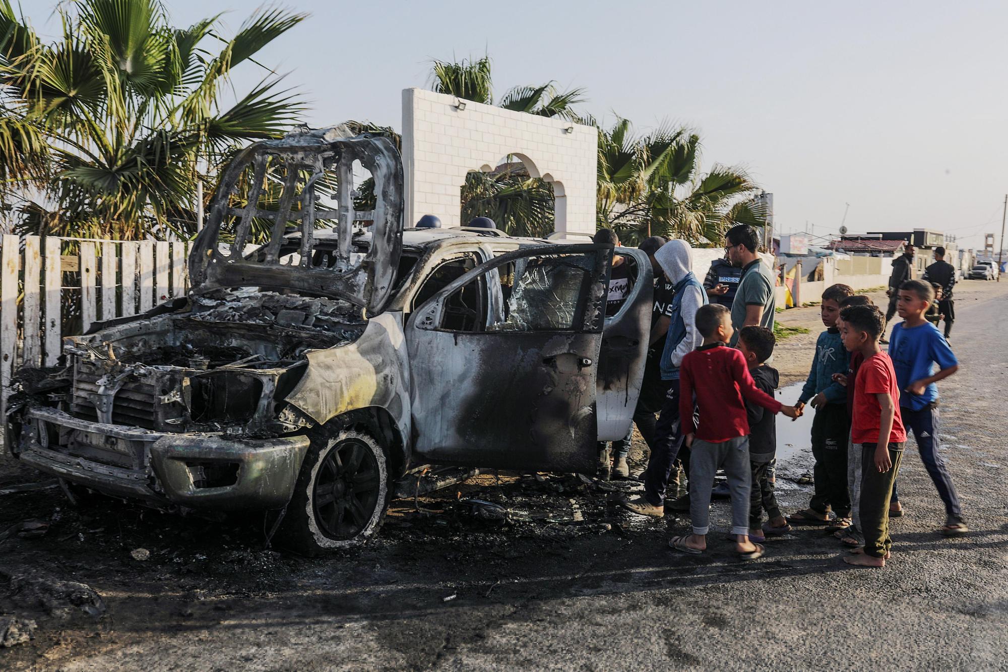 At least four killed as missile strike hits World Central Kitchen convoy in Deir al Balah