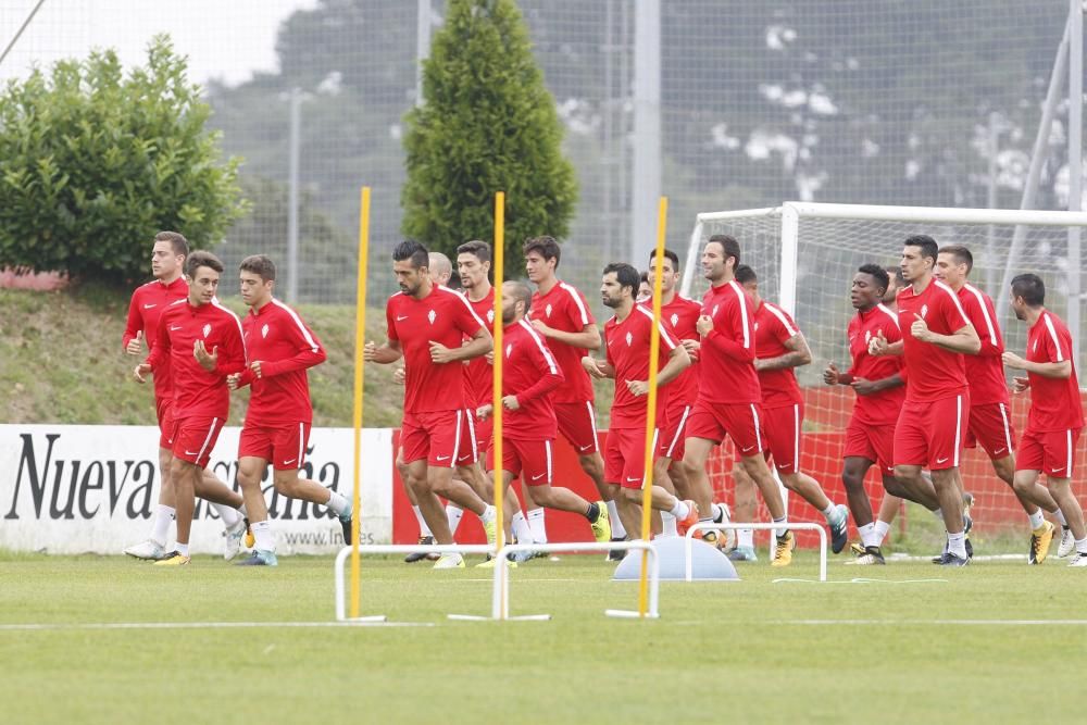 Entrenamiento del Sporting, miércoles