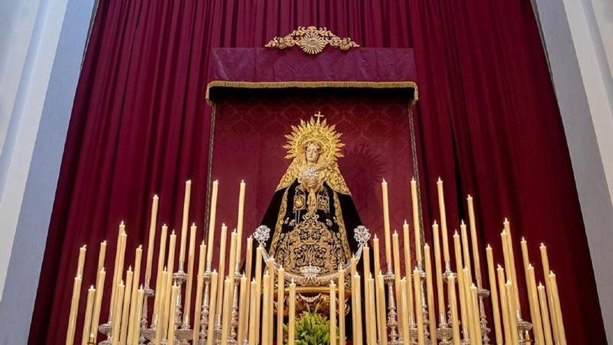 Virgen de los Dolores del Puente, el pasado sábado en la eucaristía de conmemoración de su 275 aniversario