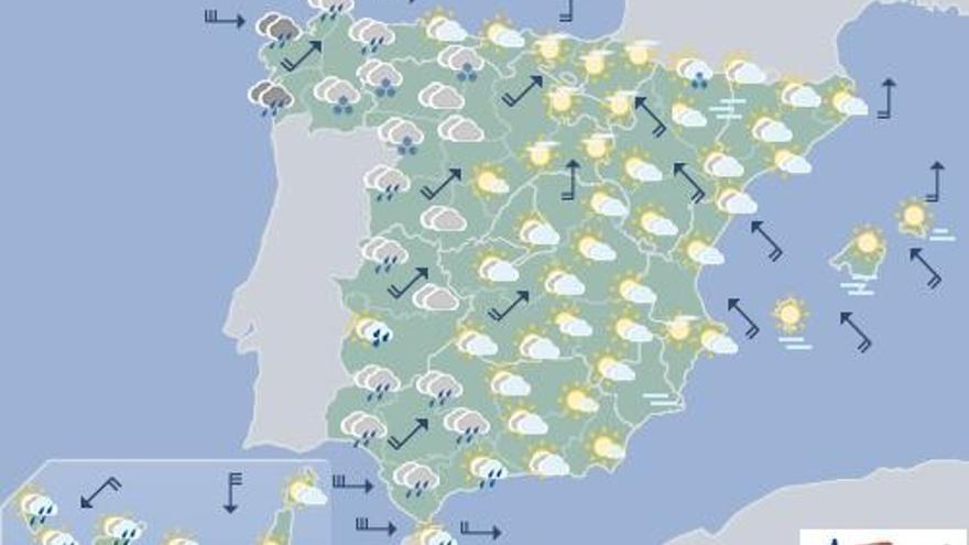 Cielos nubosos y posibles lluvias al norte de Canarias