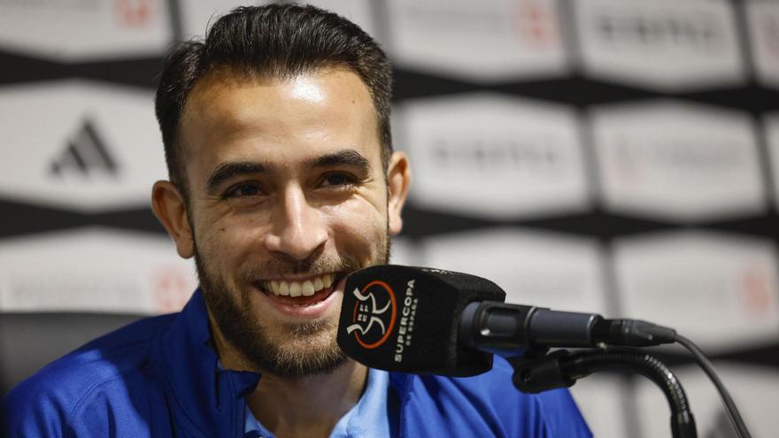 Eric García durant la roda de premsa d'aquest migdia abans del Clàssic