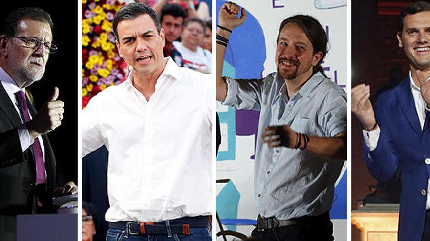 Rajoy, Sánchez, Iglesias y Rivera.