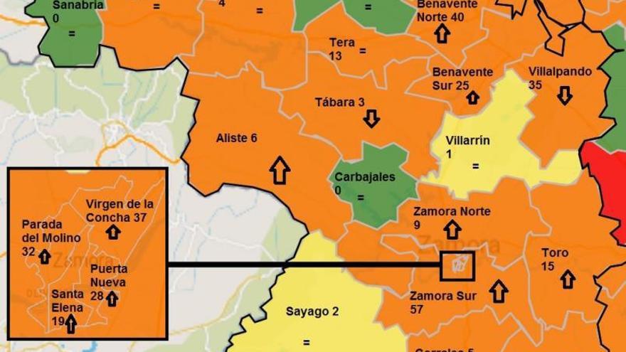 Mapa de incidencia del coronavirus en la última semana. | Jcyl