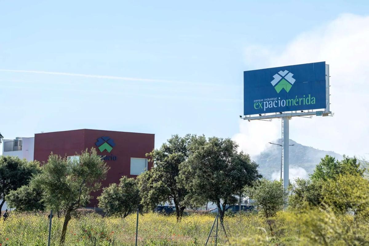 Vista del parque industrial Expacio Mérida, donde se ubicará la futura fábrica de cátodos tras la concesión de la licencia definitiva.