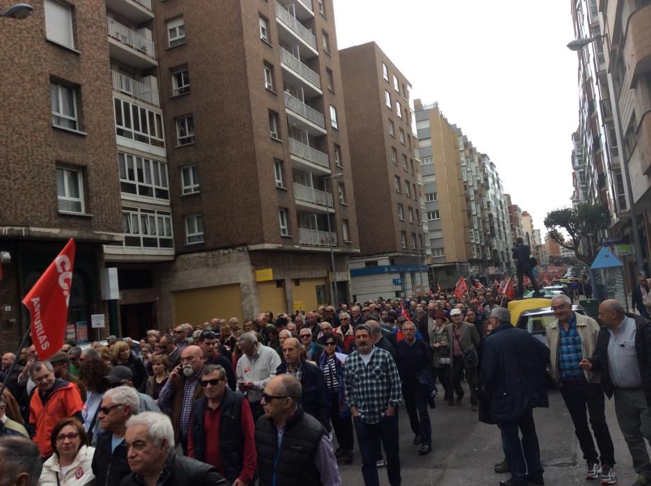 Protesta de pensionistas en Gijón